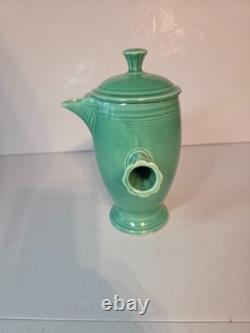 Vintage Fiesta Ware Green Demitasse Coffee Pot & 6 Demitasse Cups & Saucers