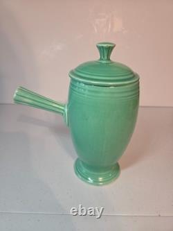 Vintage Fiesta Ware Green Demitasse Coffee Pot & 6 Demitasse Cups & Saucers
