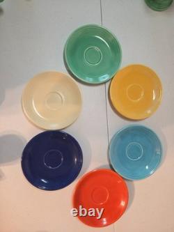 Vintage Fiesta Ware Green Demitasse Coffee Pot & 6 Demitasse Cups & Saucers