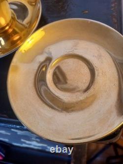 Vintage Fine Seyei china gold-plated espresso/demitasse cups and saucers, Japan