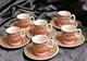 Vintage Georges Briard Peony Demitasse Expresso Cups & Saucers Set Of 6 Japan