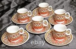 Vintage Georges Briard Peony Demitasse Expresso Cups & Saucers Set Of 6 Japan