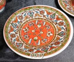 Vintage Georges Briard Peony Demitasse Expresso Cups & Saucers Set Of 6 Japan