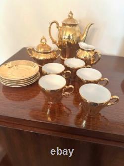 Vintage Gold Lustre demitasse set