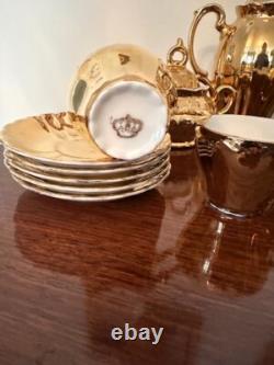 Vintage Gold Lustre demitasse set