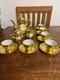 Vintage Gold Tea Set Peacock Motif 15 Pc Demitasse Coffee Set Cups Saucers