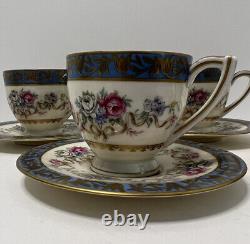 Vintage H & C Fine China Demitasse Cups & Saucers Set Coronado Bohemia Floral