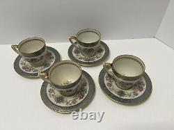 Vintage H & C Fine China Demitasse Cups & Saucers Set Coronado Bohemia Floral