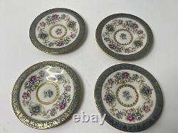 Vintage H & C Fine China Demitasse Cups & Saucers Set Coronado Bohemia Floral