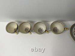 Vintage H & C Fine China Demitasse Cups & Saucers Set Coronado Bohemia Floral