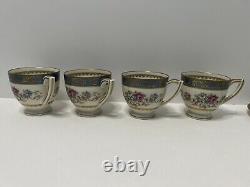 Vintage H & C Fine China Demitasse Cups & Saucers Set Coronado Bohemia Floral