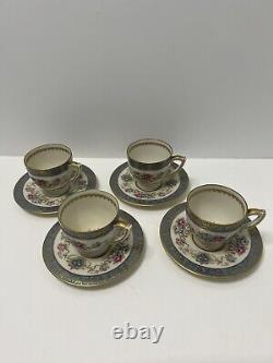 Vintage H & C Fine China Demitasse Cups & Saucers Set Coronado Bohemia Floral