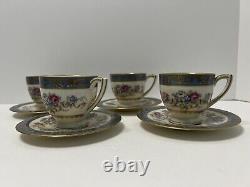 Vintage H & C Fine China Demitasse Cups & Saucers Set Coronado Bohemia Floral