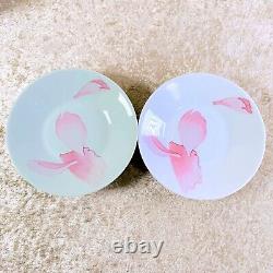 Vintage HERMES Demitasse Cup & Saucer LES PIVOINES Limoges Porcelain 2 Sets