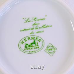 Vintage HERMES Demitasse Cup & Saucer LES PIVOINES Limoges Porcelain 2 Sets