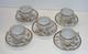 Vintage Hand Painted Japanese Porcelain Demitasse Teacup & Saucer Set Of 5