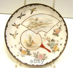 Vintage Hand Painted Japanese Porcelain Demitasse Teacup & Saucer Set of 5