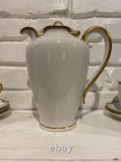Vintage Haviland & Co. Limoges Chocolate Pot And 5 Demitasse Cups And Saucers