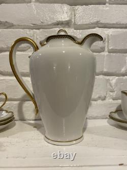 Vintage Haviland & Co. Limoges Chocolate Pot And 5 Demitasse Cups And Saucers