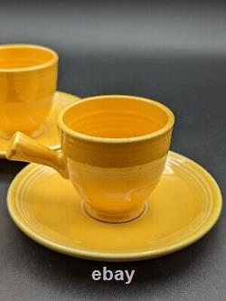 Vintage Homer Laughlin HLC Fiesta Fiestware Demitasse Stick Handle Cups Saucers