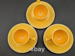 Vintage Homer Laughlin HLC Fiesta Fiestware Demitasse Stick Handle Cups Saucers