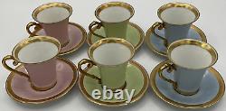 Vintage Hutschenreuther LHS Demitasse Small Teacups Saucers Bavaria Germany Lion