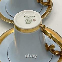 Vintage Hutschenreuther LHS Demitasse Small Teacups Saucers Bavaria Germany Lion