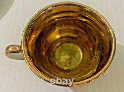 Vintage Italian Capodimonte Gold Gilt Cherub Tea Espresso Demitasse Set
