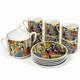 Vintage Japanese Demitasse Tea Set With Geisha Scene 6 Cups 6 Saucers + Sugar Bowl