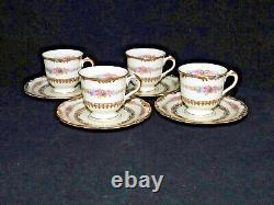 Vintage KPM Royal Ivory The Festival Demitasse Cups & Saucers- Set of 4- RARE