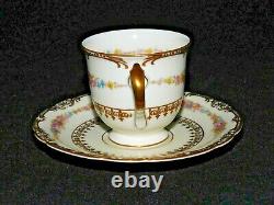 Vintage KPM Royal Ivory The Festival Demitasse Cups with Saucers- Set of 4