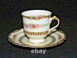 Vintage KPM Royal Ivory The Festival Demitasse Cups with Saucers- Set of 4