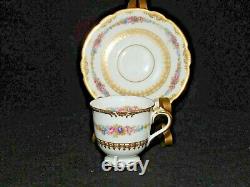 Vintage KPM Royal Ivory The Festival Demitasse Cups with Saucers- Set of 4