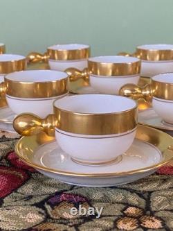 Vintage Lenox Gold Demitasse Espresso Cups & Saucers Set 10 USA