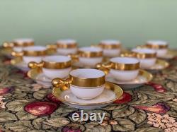 Vintage Lenox Gold Demitasse Espresso Cups & Saucers Set 10 USA