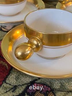 Vintage Lenox Gold Demitasse Espresso Cups & Saucers Set 10 USA