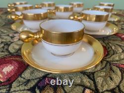 Vintage Lenox Gold Demitasse Espresso Cups & Saucers Set 10 USA