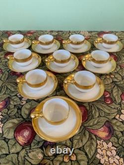Vintage Lenox Gold Demitasse Espresso Cups & Saucers Set 10 USA