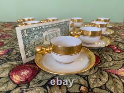 Vintage Lenox Gold Demitasse Espresso Cups & Saucers Set 10 USA