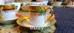 Vintage Limoges France Demitasse Espresso Cups & Saucers Gold Gilt MALEVERGN