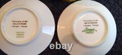 Vintage Limoges France Demitasse Espresso Cups & Saucers Gold Gilt MALEVERGN