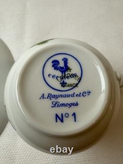Vintage Limoges Set of 6 Demi Tasse Cups And Saucers, France, A. Raynaud et Cie