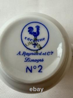 Vintage Limoges Set of 6 Demi Tasse Cups And Saucers, France, A. Raynaud et Cie