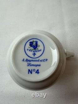 Vintage Limoges Set of 6 Demi Tasse Cups And Saucers, France, A. Raynaud et Cie