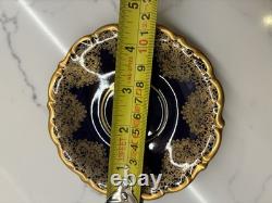 Vintage Lindner Bavaria Echt Cobalt Demitasse set Gold Gilt West Germany