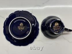 Vintage Lindner Bavaria Echt Cobalt Demitasse set Gold Gilt West Germany