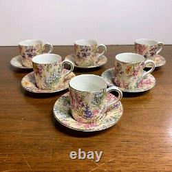 Vintage Lord Nelson Ware Chintz Heather 2750 Demitasse Tea Cup and Saucer 6