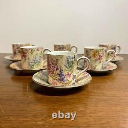 Vintage Lord Nelson Ware Chintz Heather 2750 Demitasse Tea Cup and Saucer 6