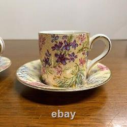 Vintage Lord Nelson Ware Chintz Heather 2750 Demitasse Tea Cup and Saucer 6