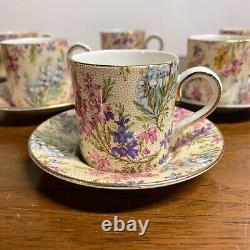 Vintage Lord Nelson Ware Chintz Heather 2750 Demitasse Tea Cup and Saucer 6